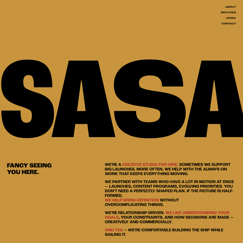 SASA, studio créatif à New York